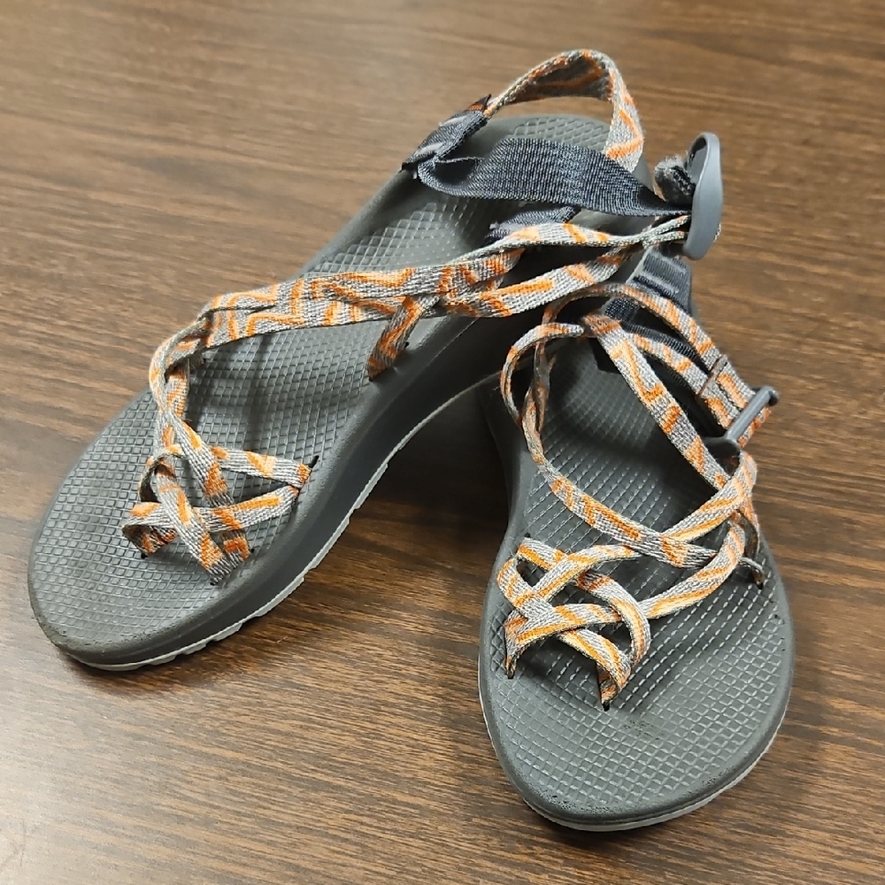 Chaco Z/Volv Strappy Sandals – Women’s 11 – Gray/Orange Webbing